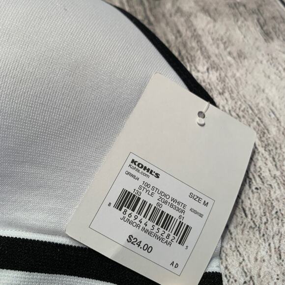 SO Junior/Girl's White/Black Sports Bra - Size: Medium - NWT - Picture 3 of 5